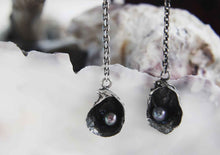 Lough-Found Shell Drop Earrings with Black Seed Pearl