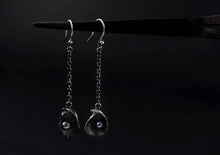 Lough-Found Shell Drop Earrings with Black Seed Pearl